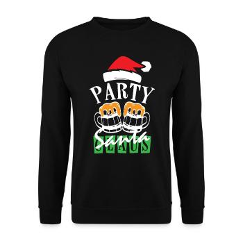 Beer Party Santa Claus Christmas Party - Unisex Pullover - Schwarz - Vorne - Alina (178cm) & Michal (187cm)