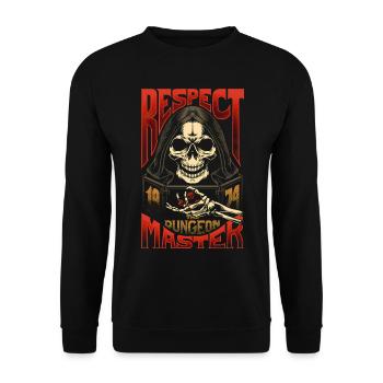 23F 0177 bk Respektieren Sie die - Unisex Pullover - Schwarz - Vorne - Alina (178cm) & Michal (187cm)