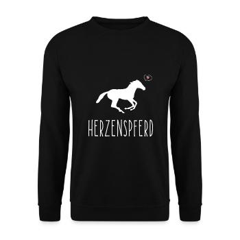 Pferdesprüche Pferdekopf Reiterin Reitsprüche - Unisex Pullover - Schwarz - Vorne - Alina (178cm) & Michal (187cm)