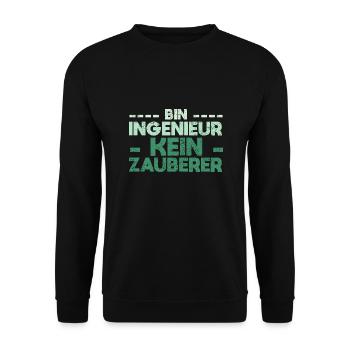 Bin Ingenieur, Kein Zauberer - Unisex Pullover - Schwarz - Vorne - Alina (178cm) & Michal (187cm)
