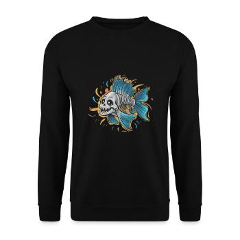Father and Son Live Love Camp für einen Angler - Unisex Pullover - Schwarz - Vorne - Alina (178cm) & Michal (187cm)