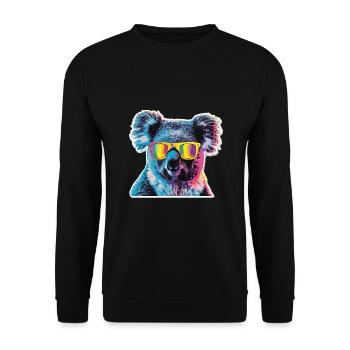 Streetart Funky Koala Urban Rap Street - Unisex Pullover - Schwarz - Vorne - Alina (178cm) & Michal (187cm)