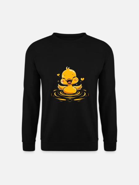 Niedliche Ente Baden Plantschen für Kinder - Unisex Pullover - Schwarz