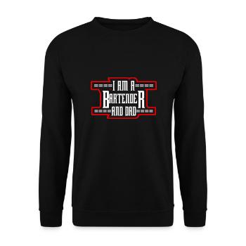Je suis barman et papa métal - Sweat-shirt Unisexe - noir - Devant - Alina (178cm) & Michal (187cm)