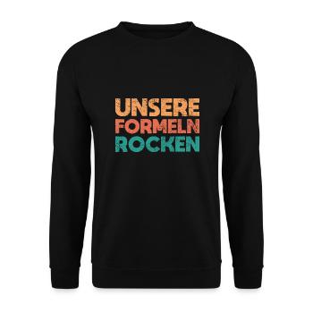 Unsere Formeln Rocken - Unisex Pullover - Schwarz - Vorne - Alina (178cm) & Michal (187cm)