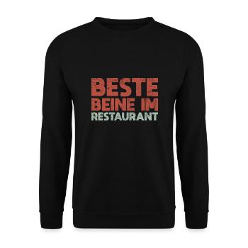 Beste Beine Im Restaurant - Unisex Pullover - Schwarz - Vorne - Alina (178cm) & Michal (187cm)