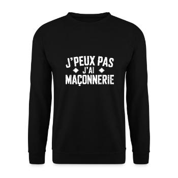 I can't, I have Masonry - Unisex Sweatshirt - black - Front - Alina (178cm) & Michal (187cm)