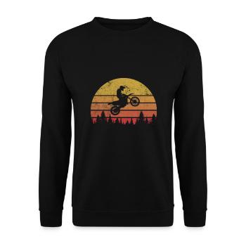 Motorcross Motorrad Jump - Unisex Pullover - Schwarz - Vorne - Alina (178cm) & Michal (187cm)