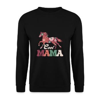 Coole Mama Reiten Muttertag - Unisex Pullover - Schwarz - Vorne - Alina (178cm) & Michal (187cm)