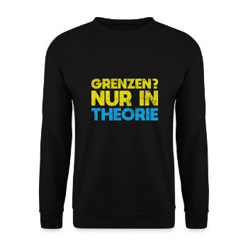 Grenzen? Nur In Theorie - Unisex Pullover - Schwarz - Vorne - Alina (178cm) & Michal (187cm)