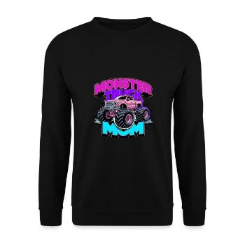 Lustiges Monster Truck Mama Mutter für Frauen - Unisex Pullover - Schwarz - Vorne - Alina (178cm) & Michal (187cm)