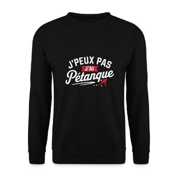 Ich kann nicht, ich habe Petanque - Unisex Pullover - Schwarz - Vorne - Alina (178cm) & Michal (187cm)