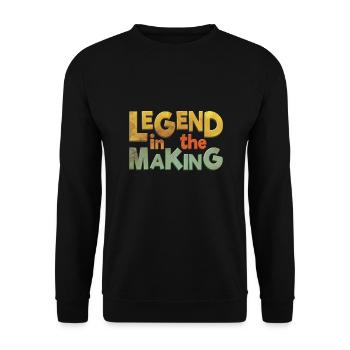 Text based T-Shirt Design - Legend in the Making - Unisex Sweatshirt - black - Front - Alina (178cm) & Michal (187cm)