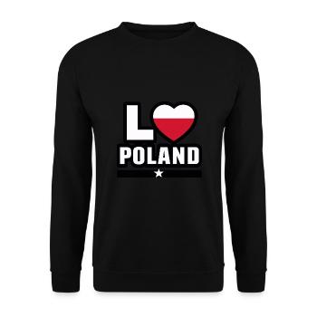 Polen Herz Flagge Stolz Patriotisch Polnisch - Unisex Pullover - Schwarz - Vorne - Alina (178cm) & Michal (187cm)