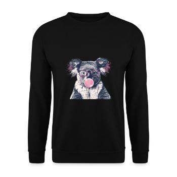 Koala mit Sonnenbrille Bubblegum für einen - Unisex Pullover - Schwarz - Vorne - Alina (178cm) & Michal (187cm)