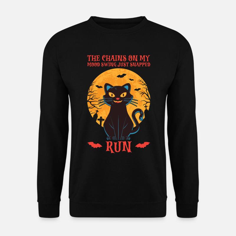 Sorcière chat d’Halloween - Sweat-shirt Unisexe - noir