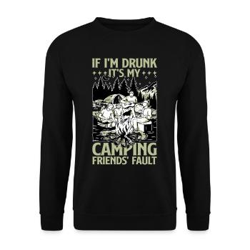 If I'm Drunk It's My Camping Friends' Fault 3 - Unisex Pullover - Schwarz - Vorne - Alina (178cm) & Michal (187cm)