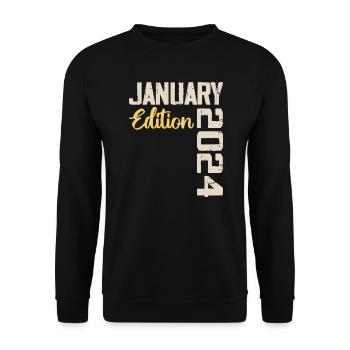 Birthday gift born in January 2024 - 2024 - Unisex Sweatshirt - black - Front - Alina (178cm) & Michal (187cm)