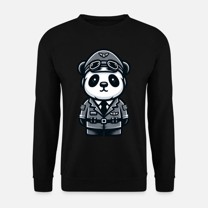 Pilote panda mignon - Sweat-shirt Unisexe - noir