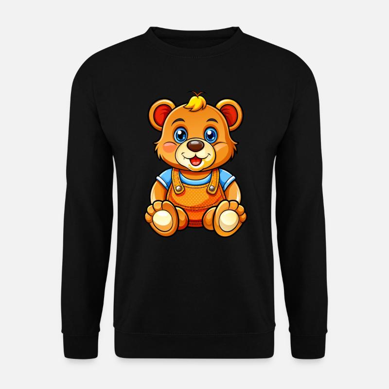 Teddy mit Latzhose - Unisex Pullover - Schwarz