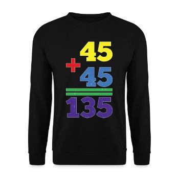 45 + 45 = 135 29 - Unisex Sweatshirt - black - Front - Alina (178cm) & Michal (187cm)