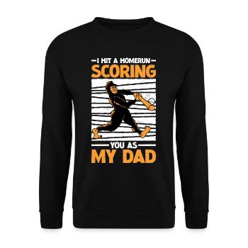 I Hit A Homerun Scoring You As My Dad 3 - Unisex Sweatshirt - black - Front - Alina (178cm) & Michal (187cm)
