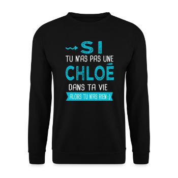 Chloé Si tu n as pas une chloé - Sweat-shirt Unisexe - noir - Devant - Alina (178cm) & Michal (187cm)