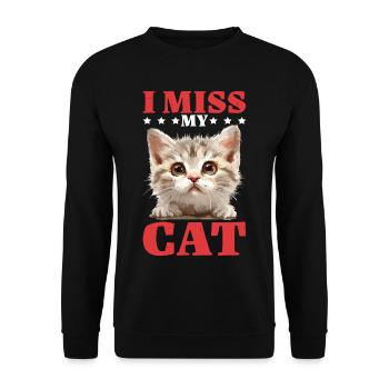 I Miss My Cat 2 - Unisex Pullover - Schwarz - Vorne - Alina (178cm) & Michal (187cm)