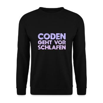 Coden Geht Vor Schlafen - Unisex Pullover - Schwarz - Vorne - Alina (178cm) & Michal (187cm)
