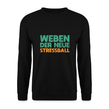Weben - Der Neue Stressball - Unisex Pullover - Schwarz - Vorne - Alina (178cm) & Michal (187cm)