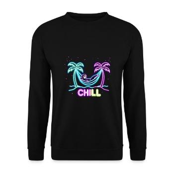 Faultier Hängematte Strand Chillen für einen - Unisex Pullover - Schwarz - Vorne - Alina (178cm) & Michal (187cm)