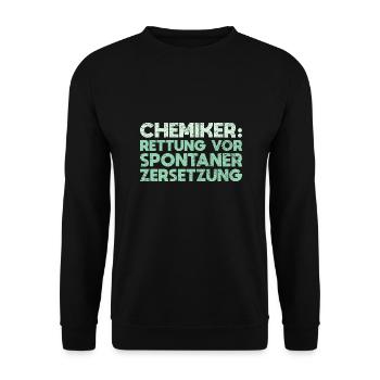 Chemiker: Rettung Vor Spontaner Zersetzung - Unisex Pullover - Schwarz - Vorne - Alina (178cm) & Michal (187cm)