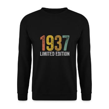 Vintage 1937 Limited Edition Birthday - Unisex Sweatshirt - black - Front - Alina (178cm) & Michal (187cm)