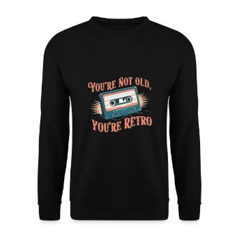 You're Not Old You're Retro Classic Cassette Tape - Unisex Pullover - Schwarz - Vorne - Alina (178cm) & Michal (187cm)