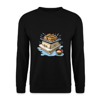 Japanese Candy Tea Aesthetic Retro Design - Unisex Sweatshirt - black - Front - Alina (178cm) & Michal (187cm)