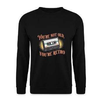 You're Not Old You're Retro Classic Cassette Tape - Unisex Pullover - Schwarz - Vorne - Alina (178cm) & Michal (187cm)