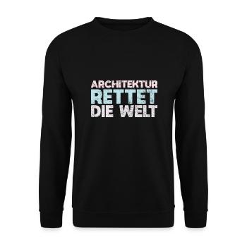 Architektur Rettet Die Welt - Unisex Pullover - Schwarz - Vorne - Alina (178cm) & Michal (187cm)