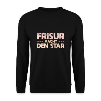 Frisur Macht Den Star - Unisex Pullover - Schwarz - Vorne - Alina (178cm) & Michal (187cm)