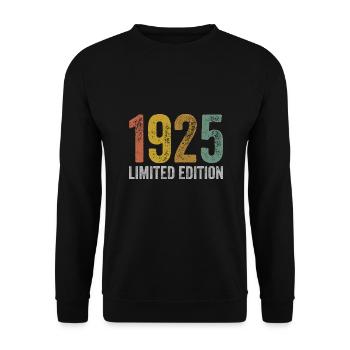Jahrgang 1925 Limited Edition Geburtstag - Unisex Pullover - Schwarz - Vorne - Alina (178cm) & Michal (187cm)