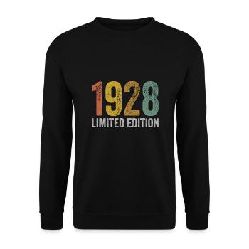 Jahrgang 1928 Limited Edition Geburtstag - Unisex Pullover - Schwarz - Vorne - Alina (178cm) & Michal (187cm)