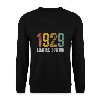 Vintage 1929 Limited Edition Birthday - Unisex Sweatshirt - black - Front - Alina (178cm) & Michal (187cm)