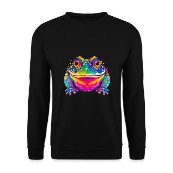 Ästhetischer Frosch Frösche für einen Frosch Fan - Unisex Pullover - Schwarz - Vorne - Alina (178cm) & Michal (187cm)