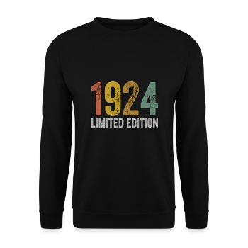 Vintage 1924 Limited Edition Birthday - Unisex Sweatshirt - black - Front - Alina (178cm) & Michal (187cm)