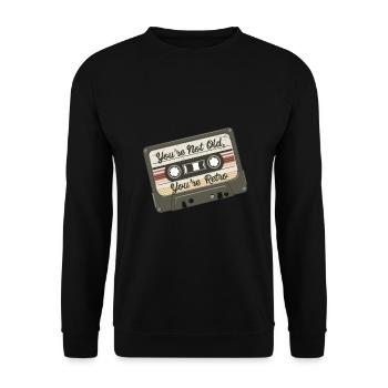 You're Not Old You're Retro Classic Cassette Tape - Unisex Pullover - Schwarz - Vorne - Alina (178cm) & Michal (187cm)