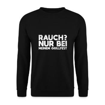 Rauch? Nur Bei Meinem Grillfest - Unisex Pullover - Schwarz - Vorne - Alina (178cm) & Michal (187cm)