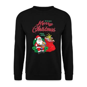 Weihnachtsmann - Unisex Pullover - Schwarz - Vorne - Alina (178cm) & Michal (187cm)