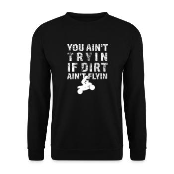 Quad Spruch Bike Dirt Quadfahrer Offroad ATV - Unisex Pullover - Schwarz - Vorne - Alina (178cm) & Michal (187cm)
