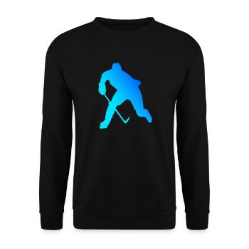 Damen Eishockey spielen Eishockeyspieler - Unisex Pullover - Schwarz - Vorne - Alina (178cm) & Michal (187cm)