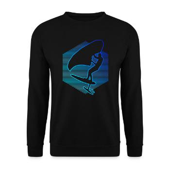 Women's hydrofoil wingsurfen wingfoil - Unisex Sweatshirt - black - Front - Alina (178cm) & Michal (187cm)