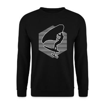 wingsurf men foilwing wingfoil women wingsurfing - Unisex Sweatshirt - black - Front - Alina (178cm) & Michal (187cm)